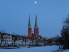 Luebeck bei Nacht im Winter Februar 2012